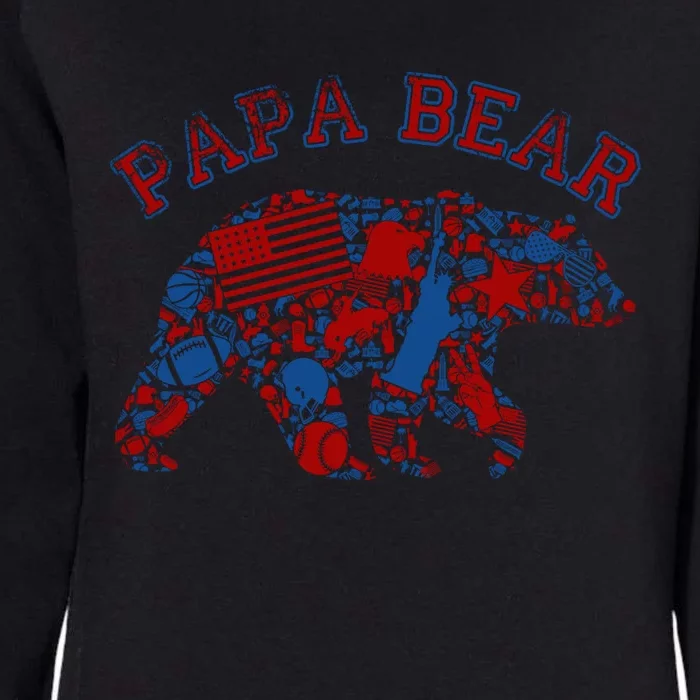 Usa Flag American Papa Bear Tank Gift Patriotic Funny Bro Funny Gift Womens California Wash Sweatshirt