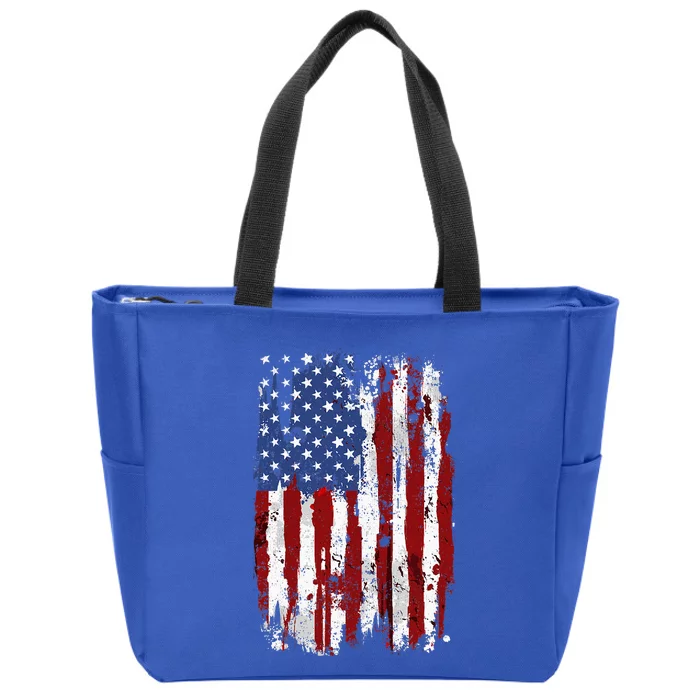 Usa Flag American Flag United States Of America Zip Tote Bag