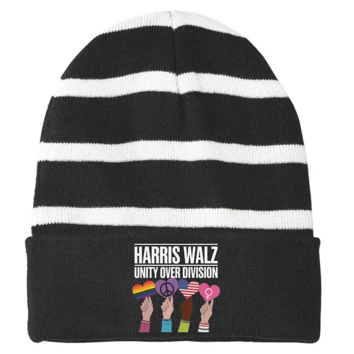 United For A Better Future Embracing Diversity Striped Beanie with Solid Band