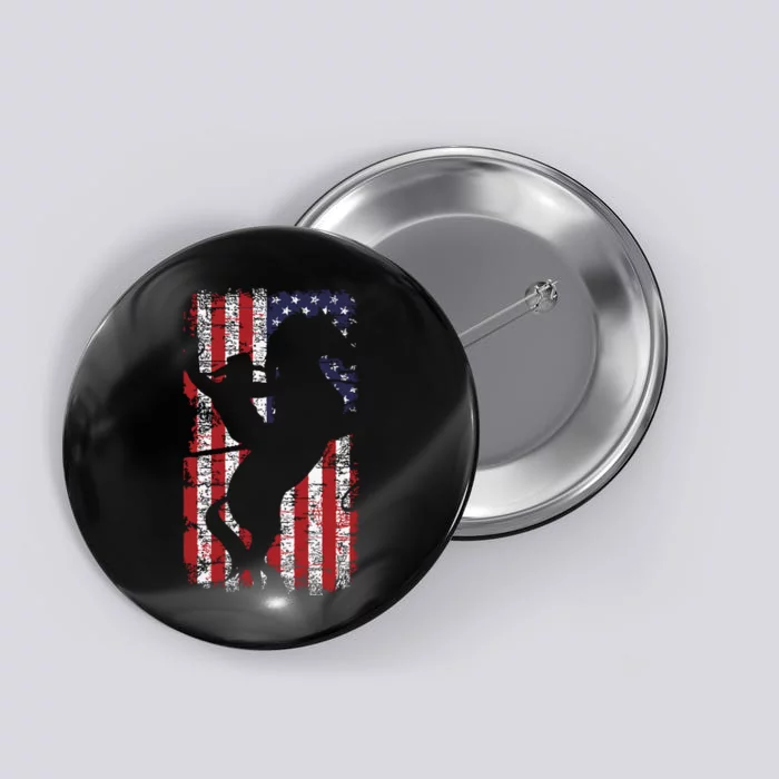 Usa Flag American Pride Texas Equestrian 4th Of July Button