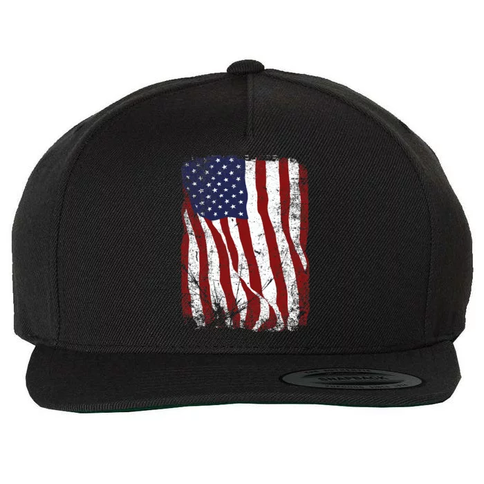 USA Flag American Flag United States Of America 4th Of July Wool Snapback Cap