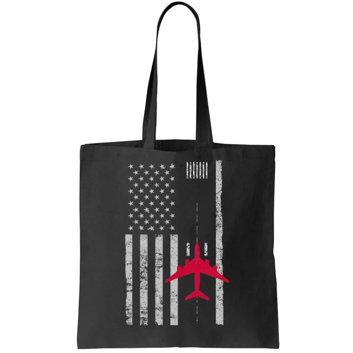 Us Flag Airport Runway! Airplane Pilot Tote Bag