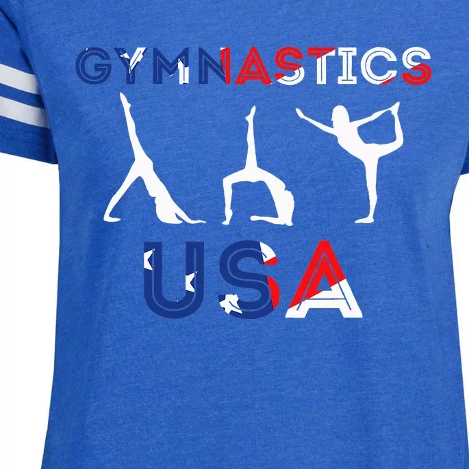 Usa Flag American Team Gymnastics America Gymnast Enza Ladies Jersey Football T-Shirt