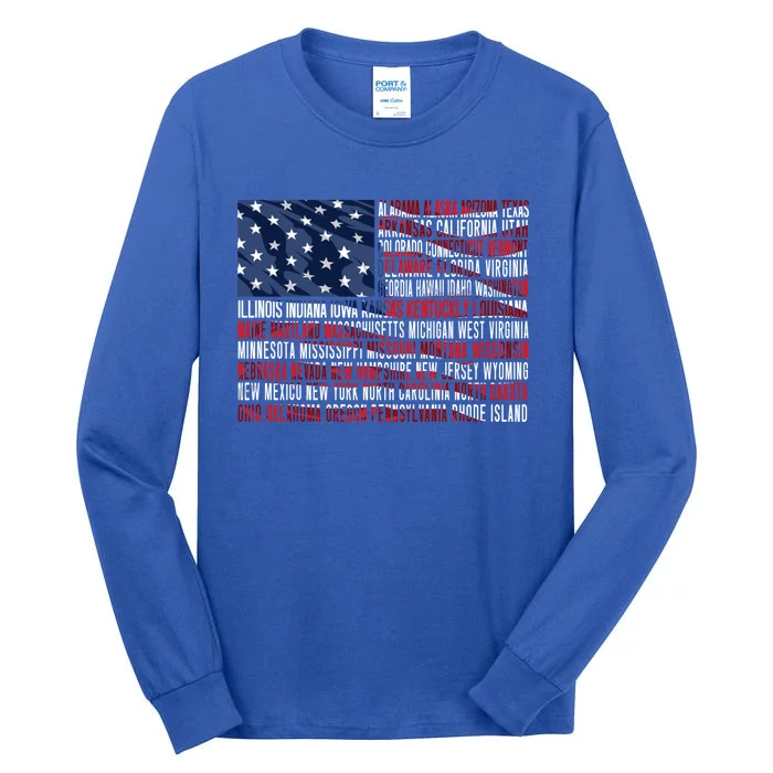 Usa Flag American Veterans Day Military Army Soldier Gift Tall Long Sleeve T-Shirt