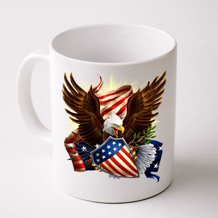 Usa Flag Bald Eagle Meaningful Gift American Flag Gift Front & Back Coffee Mug