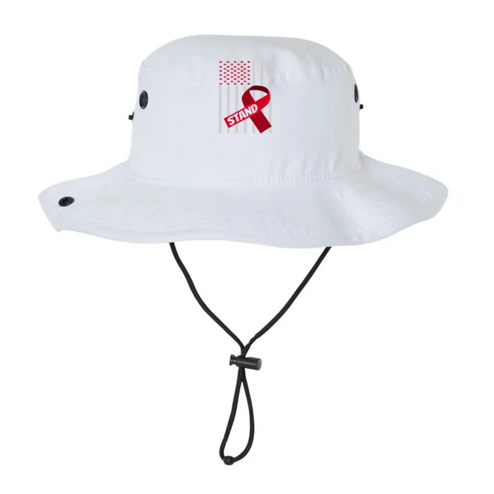 Usa Flag Burgundy Ribbon Products Brain Aneurysm Awareness Gift Legacy Cool Fit Booney Bucket Hat