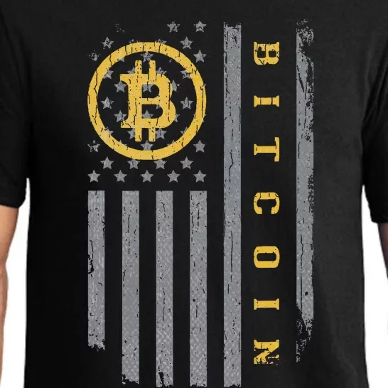 Usa Flag Bitcoin Distressed Digital Currency Btc Crypto Coin Pajama Set