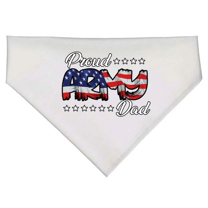 Us Flag Bold Proud Army Dad Gift USA-Made Doggie Bandana