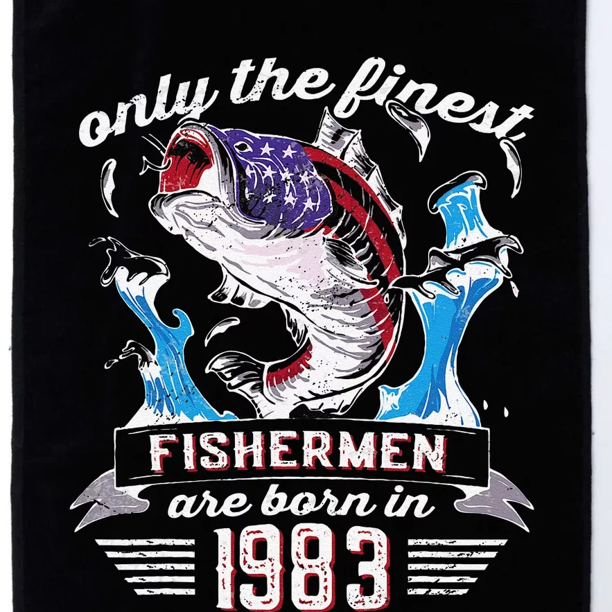 US Flag Bass Fishermen Are Born In 1983 39th Birthday Platinum Collection Golf Towel