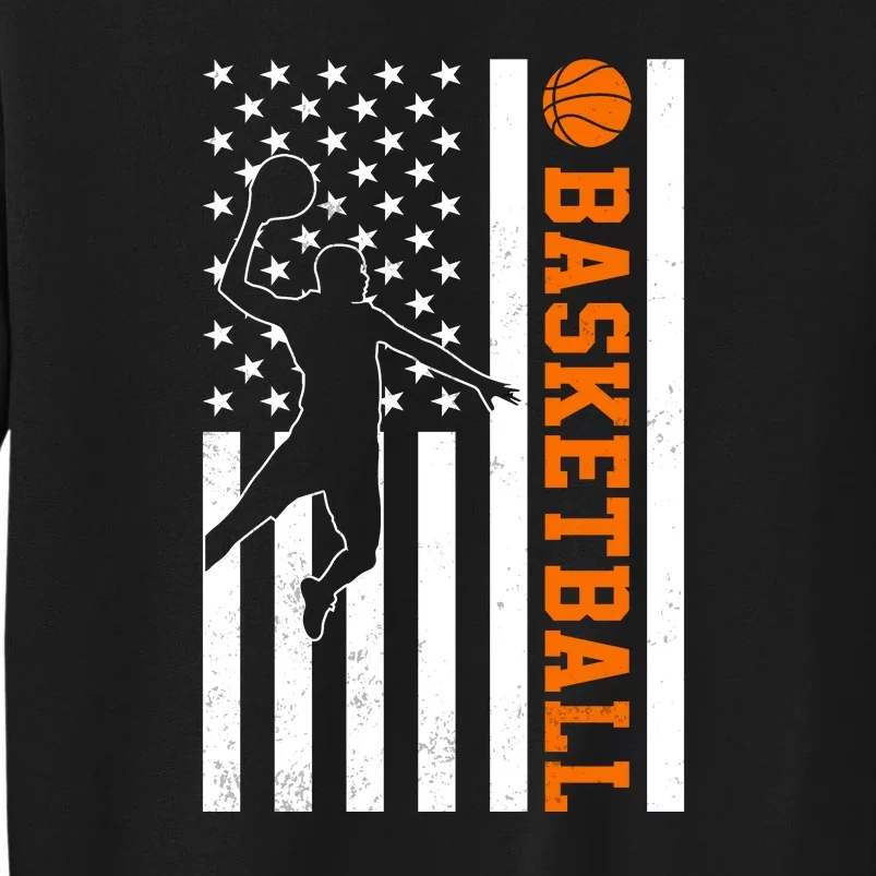 Usa Flag Basketball Player Gift Funny Sport Tall Sweatshirt