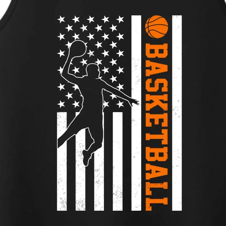 Usa Flag Basketball Player Gift Funny Sport Performance Tank