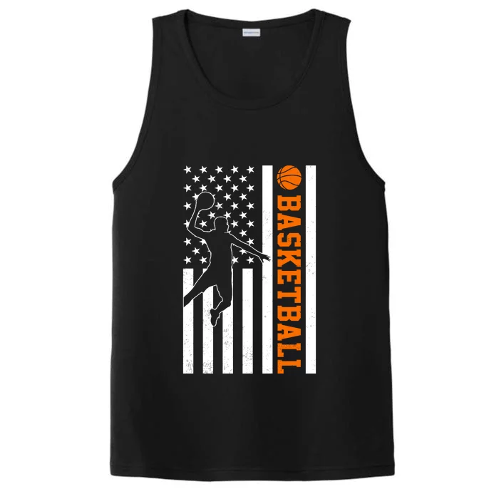 Usa Flag Basketball Player Gift Funny Sport Performance Tank