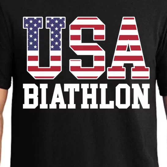 USA Flag Biathlonist American USA Biathlon Pajama Set