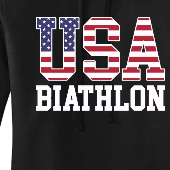 USA Flag Biathlonist American USA Biathlon Women's Pullover Hoodie