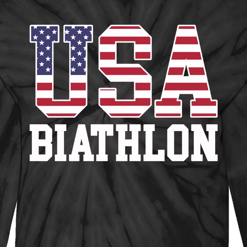 USA Flag Biathlonist American USA Biathlon Tie-Dye Long Sleeve Shirt