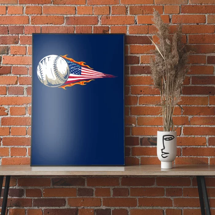 USA Flag Baseball Patriotic American Baseball Lover Poster