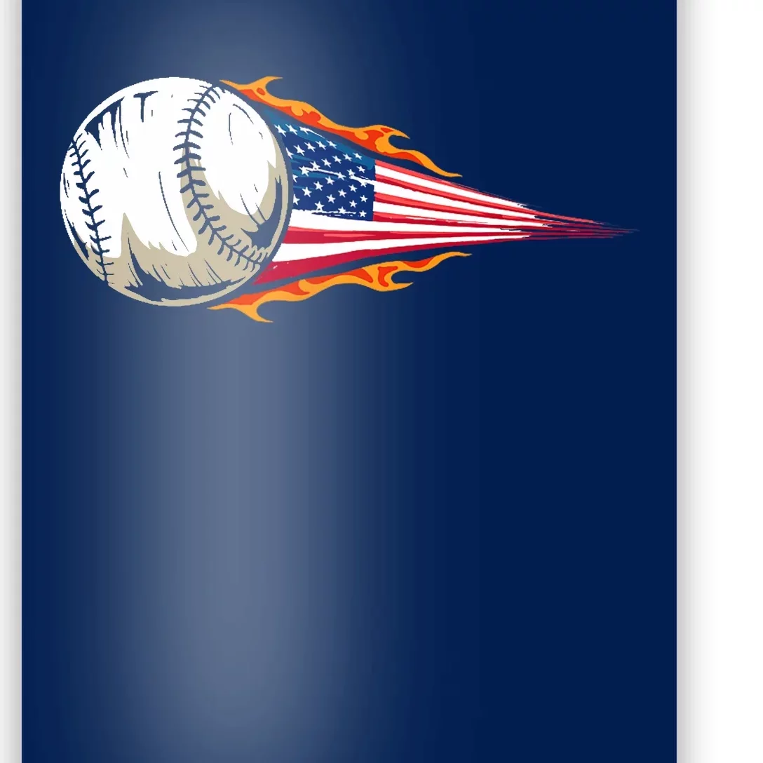 USA Flag Baseball Patriotic American Baseball Lover Poster