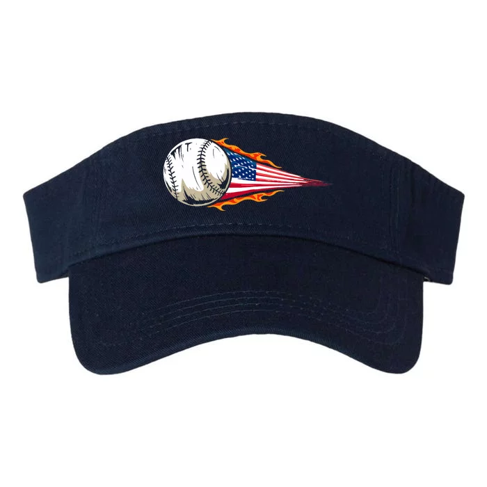 USA Flag Baseball Patriotic American Baseball Lover Valucap Bio-Washed Visor