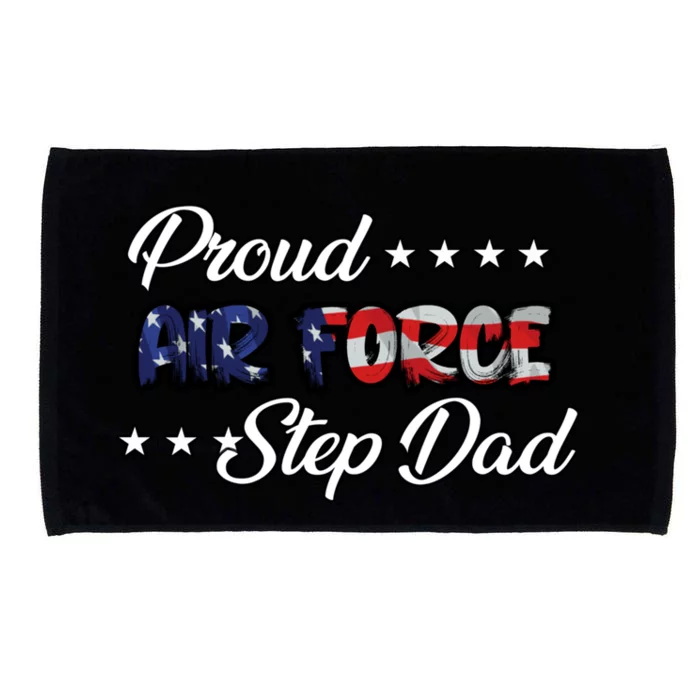 Us Flag Bold Proud Air Force Step Dad Gift Microfiber Hand Towel