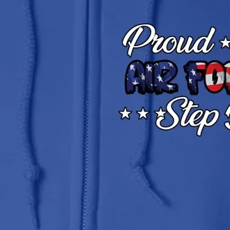 Us Flag Bold Proud Air Force Step Dad Gift Full Zip Hoodie