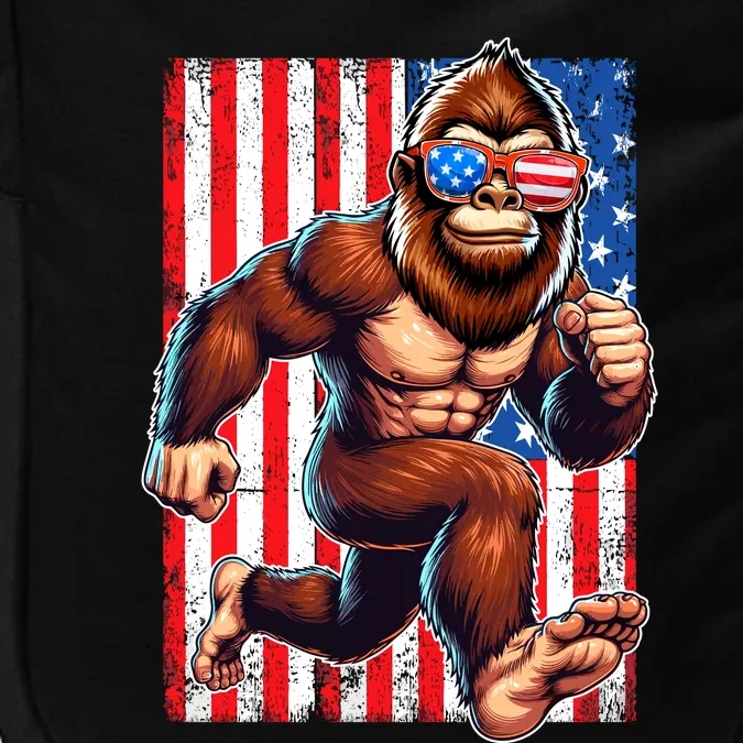 Usa Flag Bigfoot Running 4th Of July Impact Tech Backpack