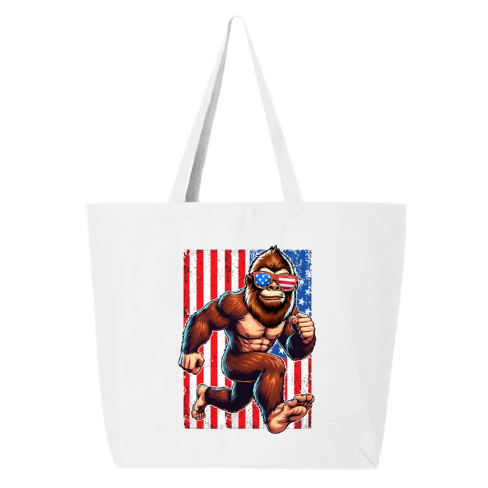 Usa Flag Bigfoot Running 4th Of July 25L Jumbo Tote