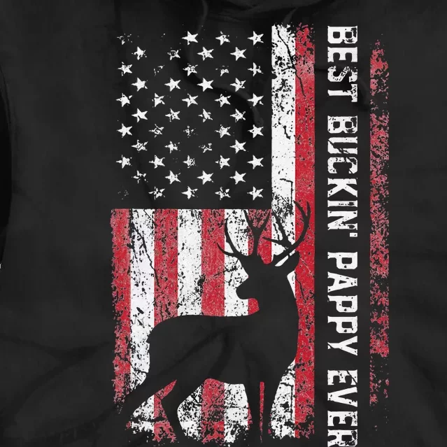 USA Flag Best Buckin Pappy Ever Deer Hunting Fathers Day Tie Dye Hoodie