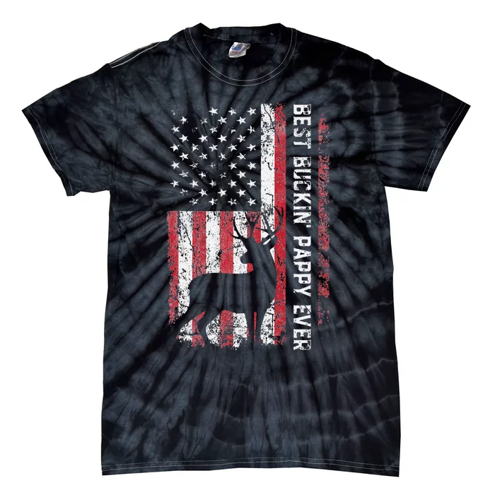 USA Flag Best Buckin Pappy Ever Deer Hunting Fathers Day Tie-Dye T-Shirt