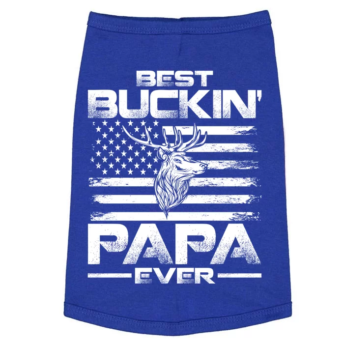 Usa Flag Best Buckin Papa Ever Deer Hunting Gift Doggie Tank