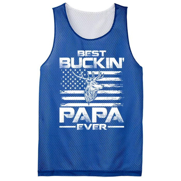 Usa Flag Best Buckin Papa Ever Deer Hunting Gift Mesh Reversible Basketball Jersey Tank