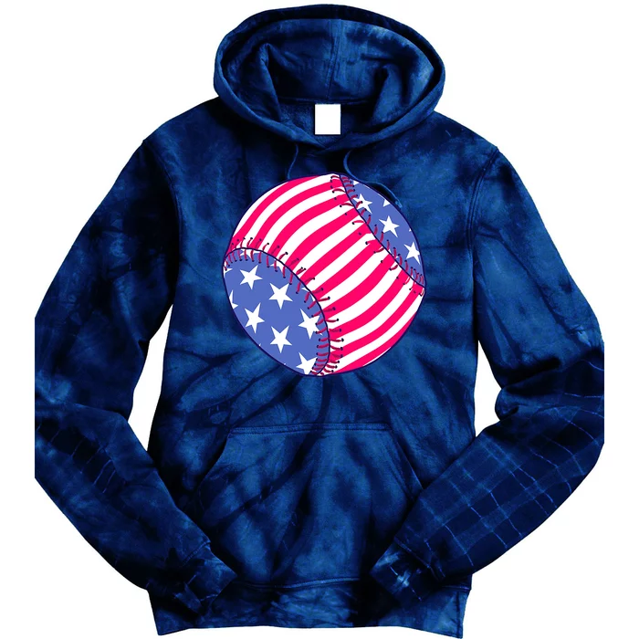 USA Flag Baseball Ball Sport Lover Gifts Tie Dye Hoodie