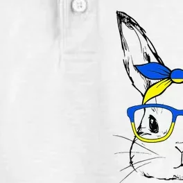 Ukrainian Flag Bunny Face Glasses Easter Day Dry Zone Grid Performance Polo