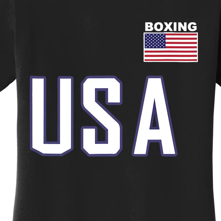 USA Flag Boxing Cool Boxer Training Equipment Women's T-Shirt