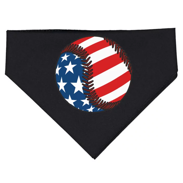 USA Flag Baseball Ball Sport Lover Gifts Idea Unisex USA-Made Doggie Bandana