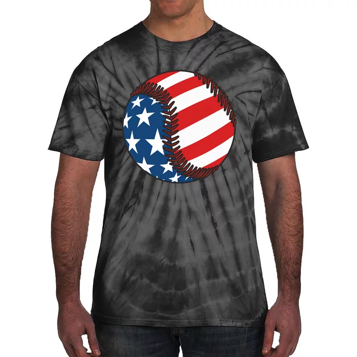 USA Flag Baseball Ball Sport Lover Gifts Idea Unisex Tie-Dye T-Shirt