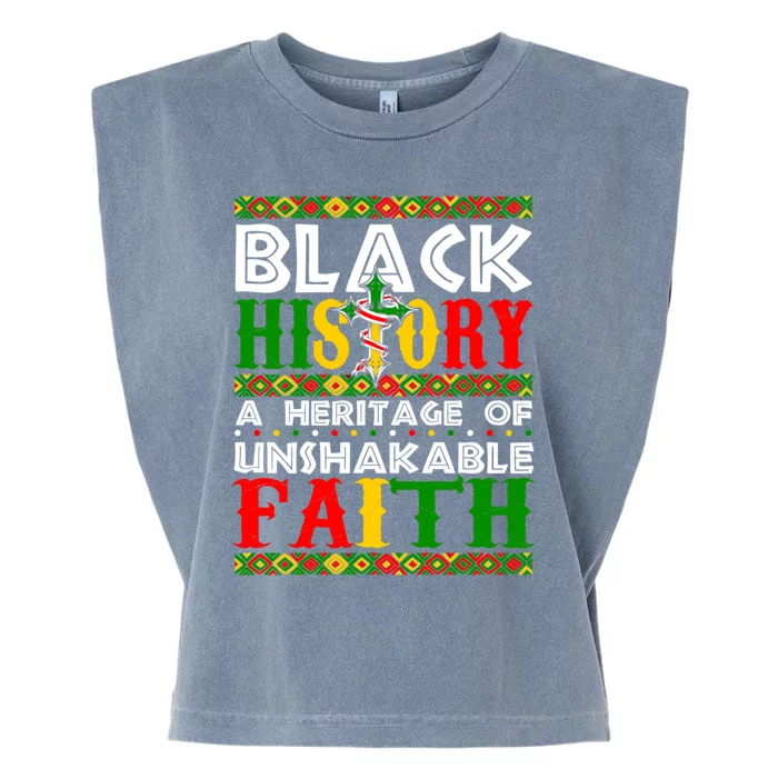 Unshakeable Faith Black History Month African Christian Gift Garment-Dyed Women's Muscle Tee