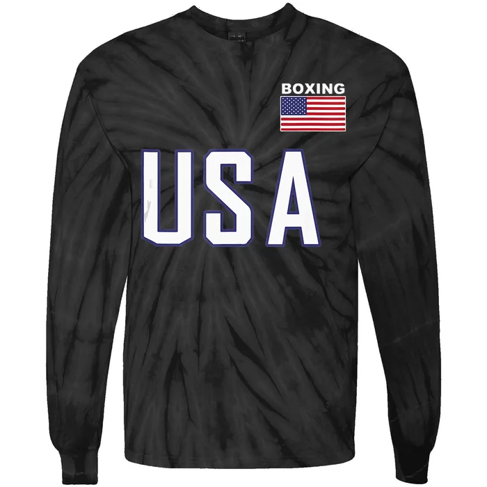 USA Flag Boxing Cool Boxer Training Equipment Men Women Tie-Dye Long Sleeve Shirt