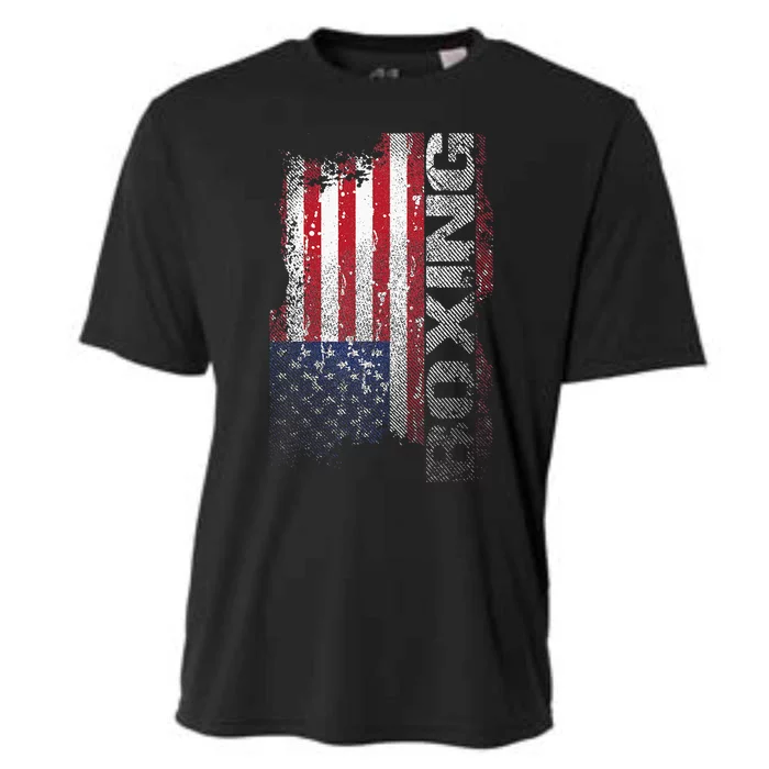 USA Flag Boxing  Boxer Gift Cooling Performance Crew T-Shirt