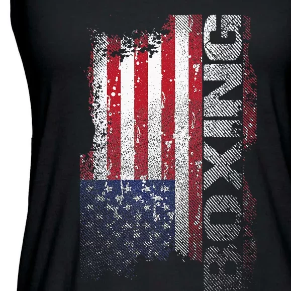 USA Flag Boxing  Boxer Gift Ladies Essential Flowy Tank