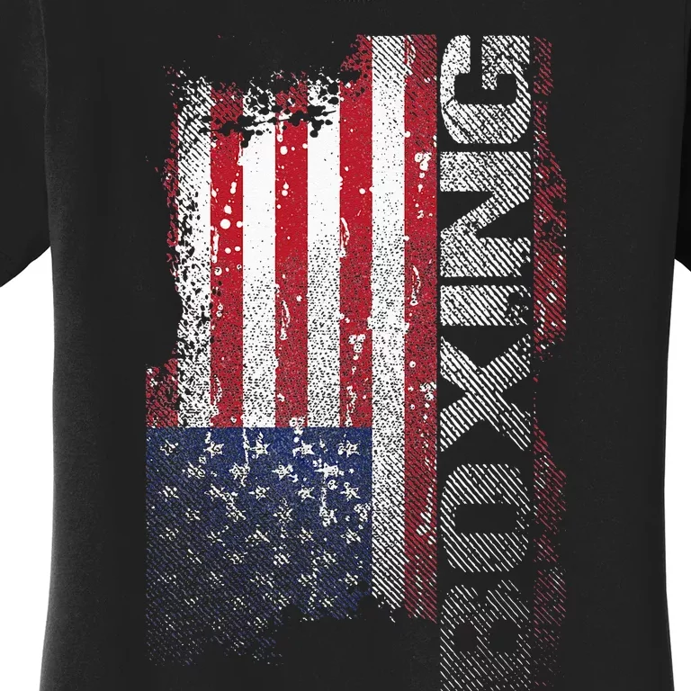 USA Flag Boxing  Boxer Gift Women's T-Shirt