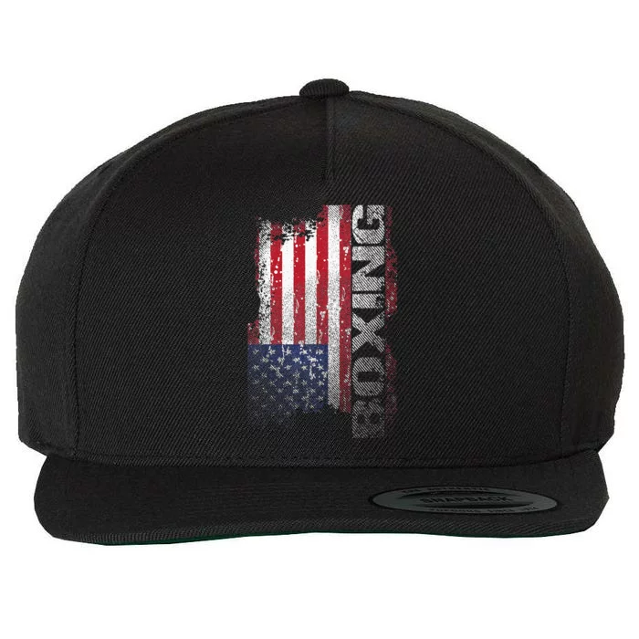 USA Flag Boxing  Boxer Gift Wool Snapback Cap