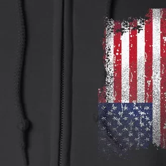 USA Flag Boxing  Boxer Gift Full Zip Hoodie