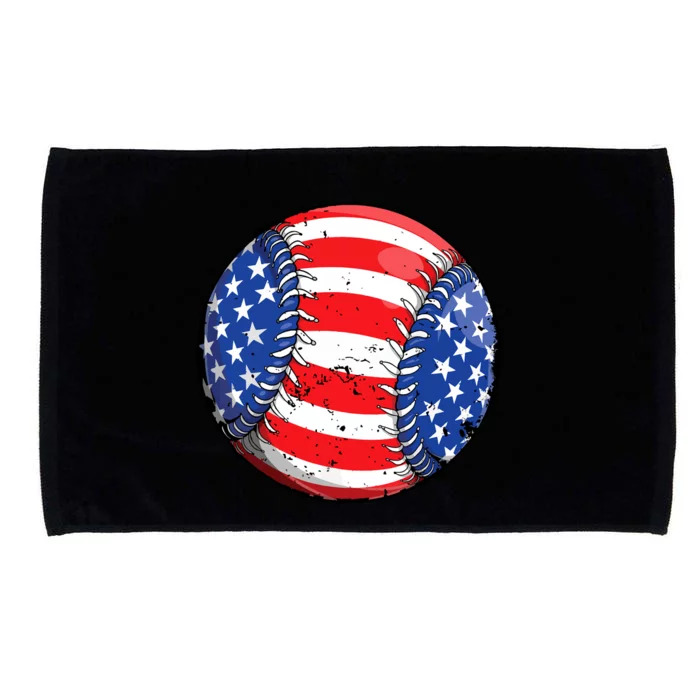 USA Flag Baseball Ball Sport Lover Microfiber Hand Towel