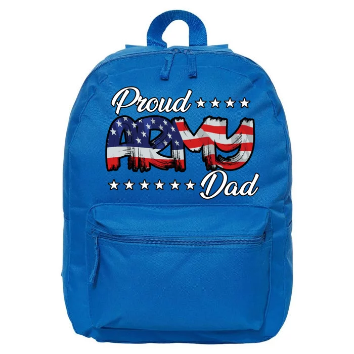 Us Flag Bold Proud Army Dad Gift 16 in Basic Backpack