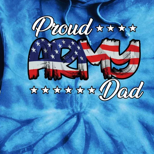 Us Flag Bold Proud Army Dad Gift Tie Dye Hoodie