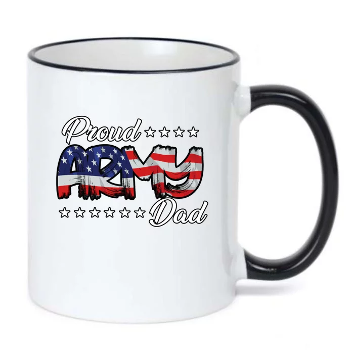 Us Flag Bold Proud Army Dad Cool Gift Black Color Changing Mug