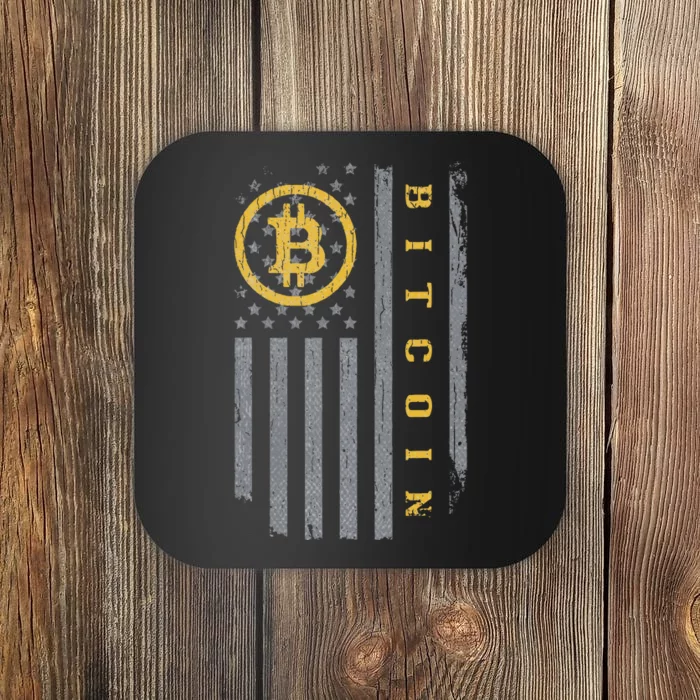 Usa Flag Bitcoin Distressed Digital Currency Btc Crypto Coin Coaster