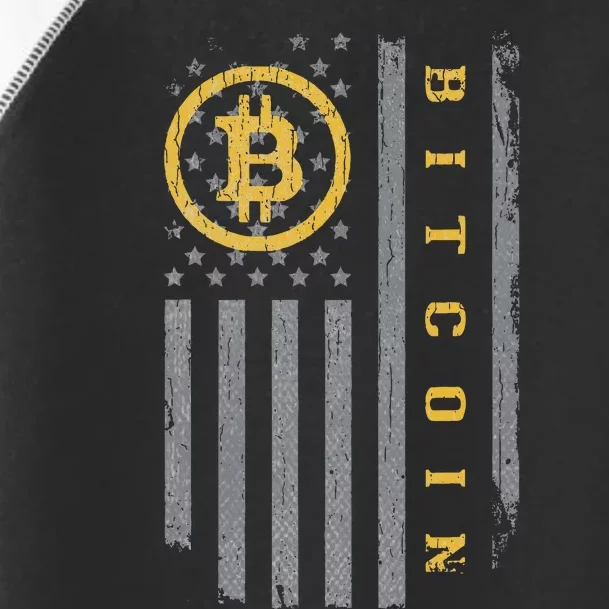 Usa Flag Bitcoin Distressed Digital Currency Btc Crypto Coin Toddler Fine Jersey T-Shirt