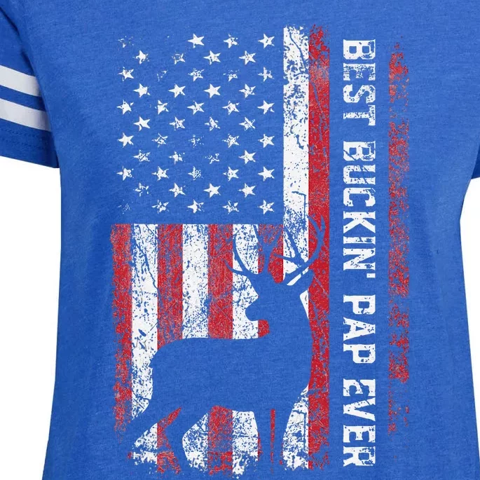 USA Flag Best Buckin Pap Ever Deer Hunting Fathers Day Enza Ladies Jersey Football T-Shirt