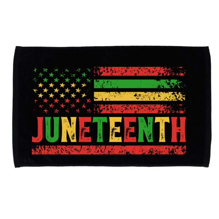 Usa Flag Black History Patriotic Juneteenth African Melanin Gift Microfiber Hand Towel